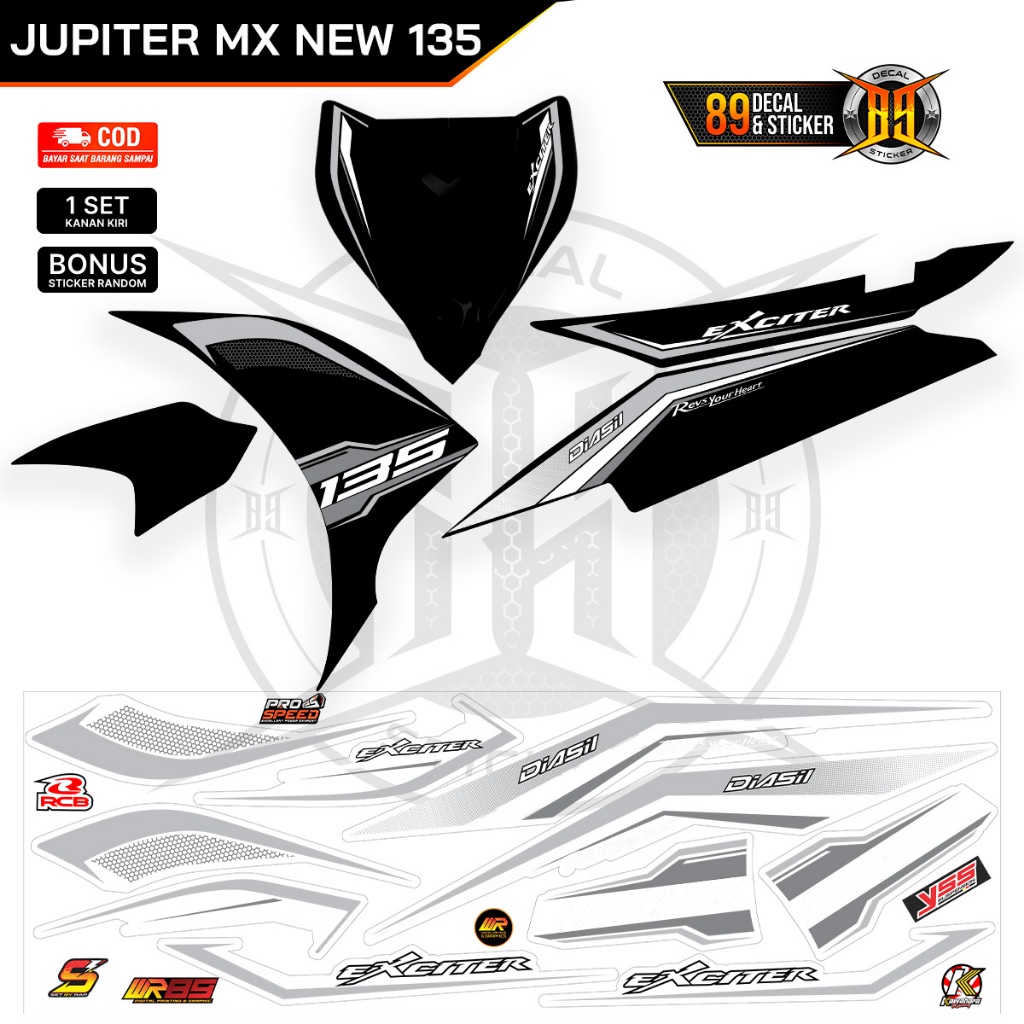 Striping Transparan Jupiter Mx New 135 Garis Polet Transparan Polet Jupiter Mx New 135