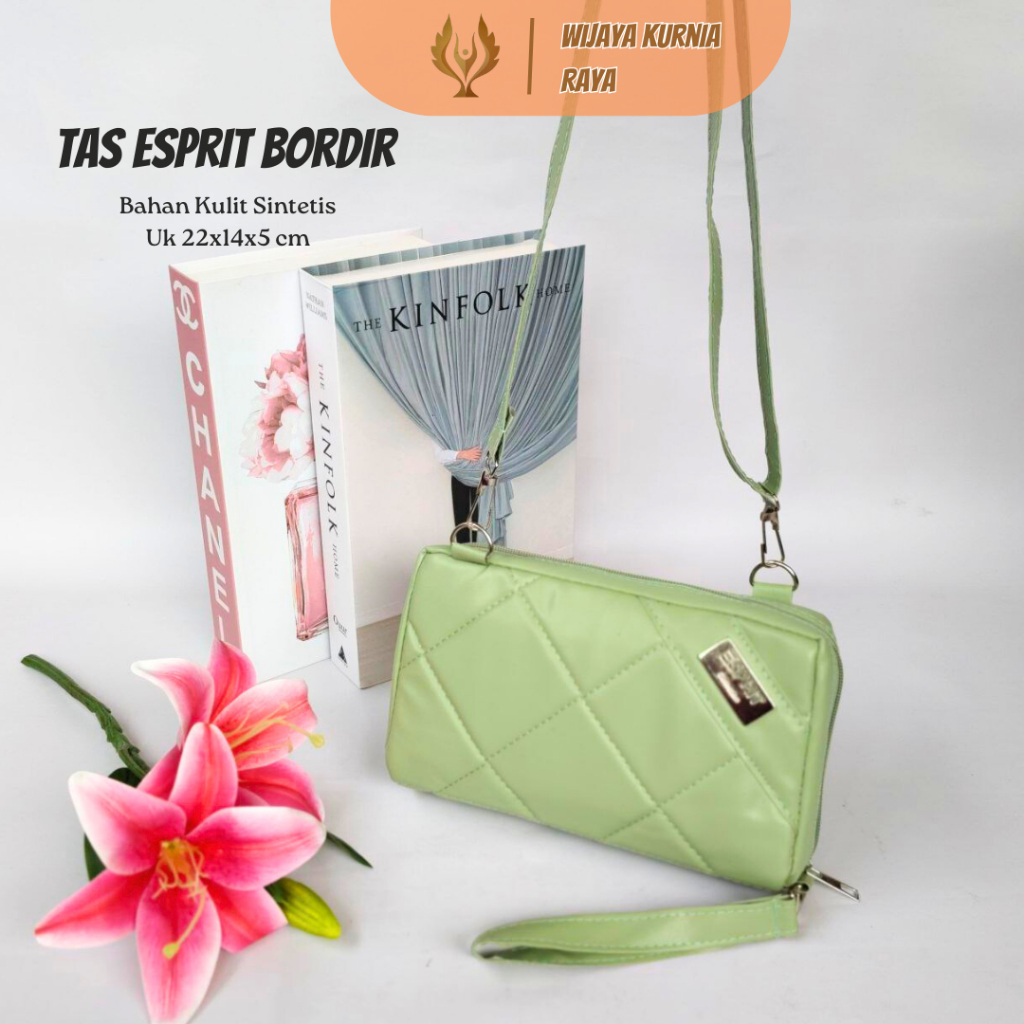Tas Dompet Selempang Wanita Esprit Bordir Wallet Banyak Sekat