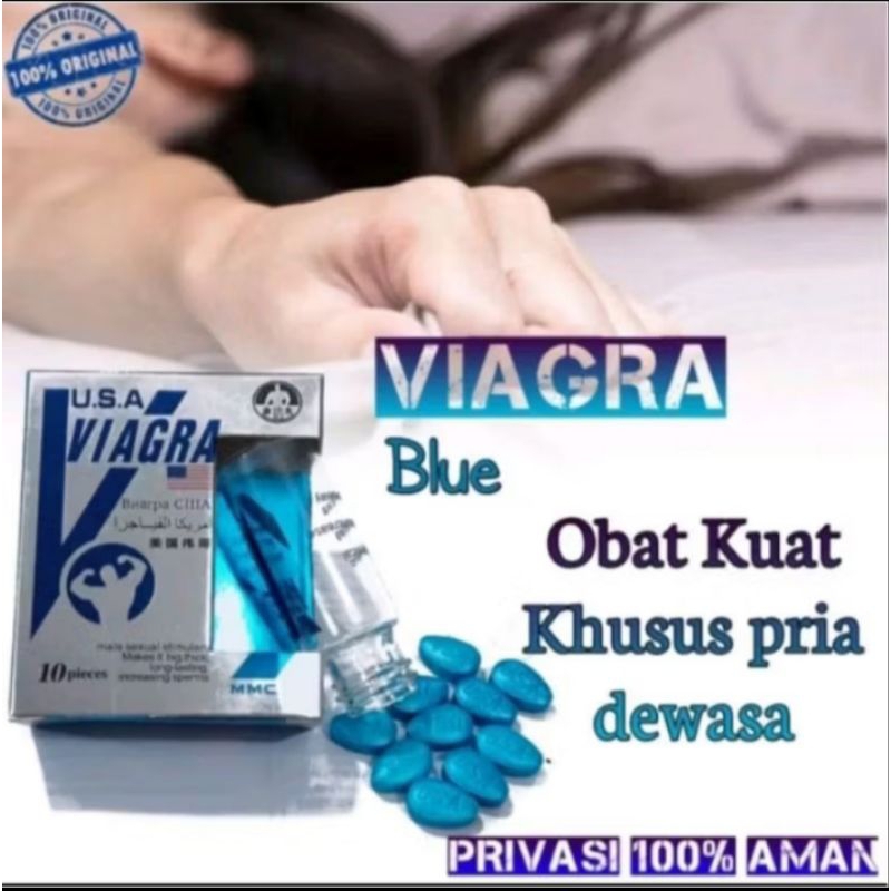Pfizer Asli-SildenafilCitrate 100mg Original-MMC-Blue 1Botol Isi 10Pil Suplemen-Pria-Perkasa-Tahan-L