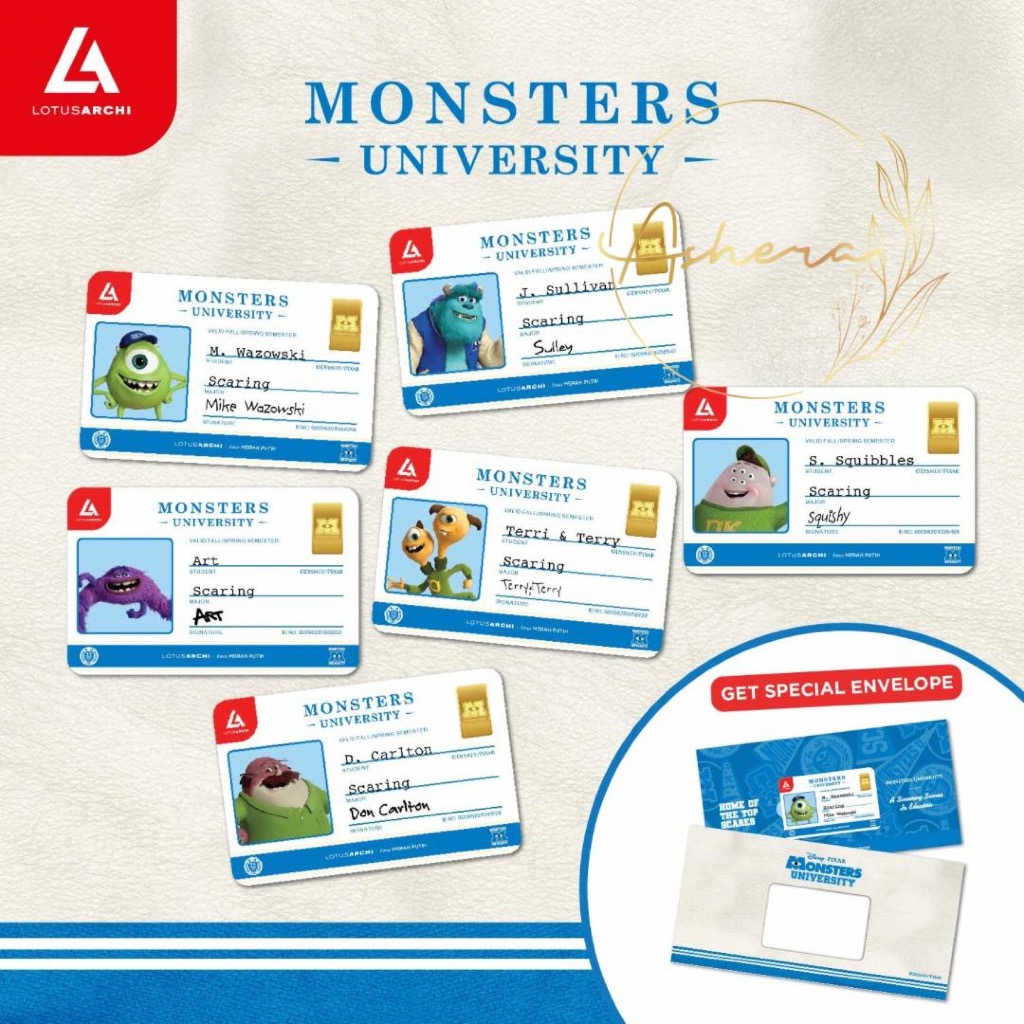 AsheraGold Lotus Archi Monsters University Edition Emas Logam Mulia LM LA Emas Mini