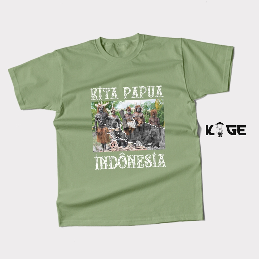Baju Kaos Pria KITA PAPUA INDONESIA - Kaos Papua Culture Keren KAOS KAGE