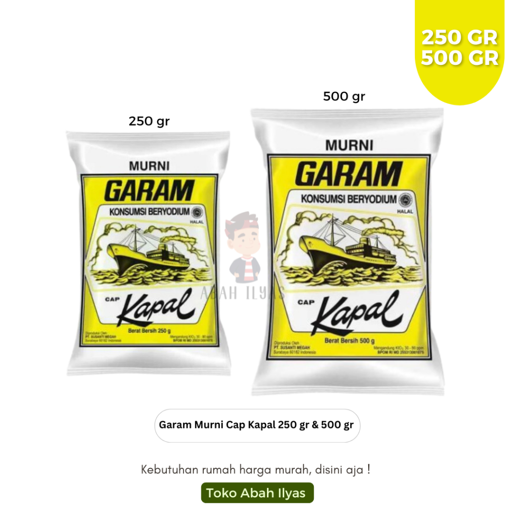 

Garam Murni Cap Kapal 250gr & 500gr ASLI