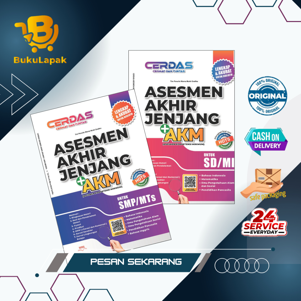 BUKU AKM SD SMP - Cerdas Asesmen Akhir Jenjang + AKM - BUKU AKM SMP