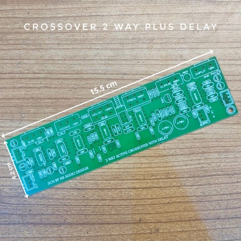 pcb crossover 2 way + delay
