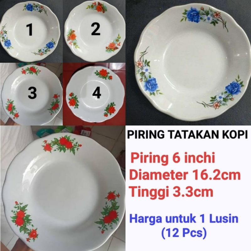 piring tatakan piring kopi piring kecil keramik ukuran 6 inci Harga 1 Lusin