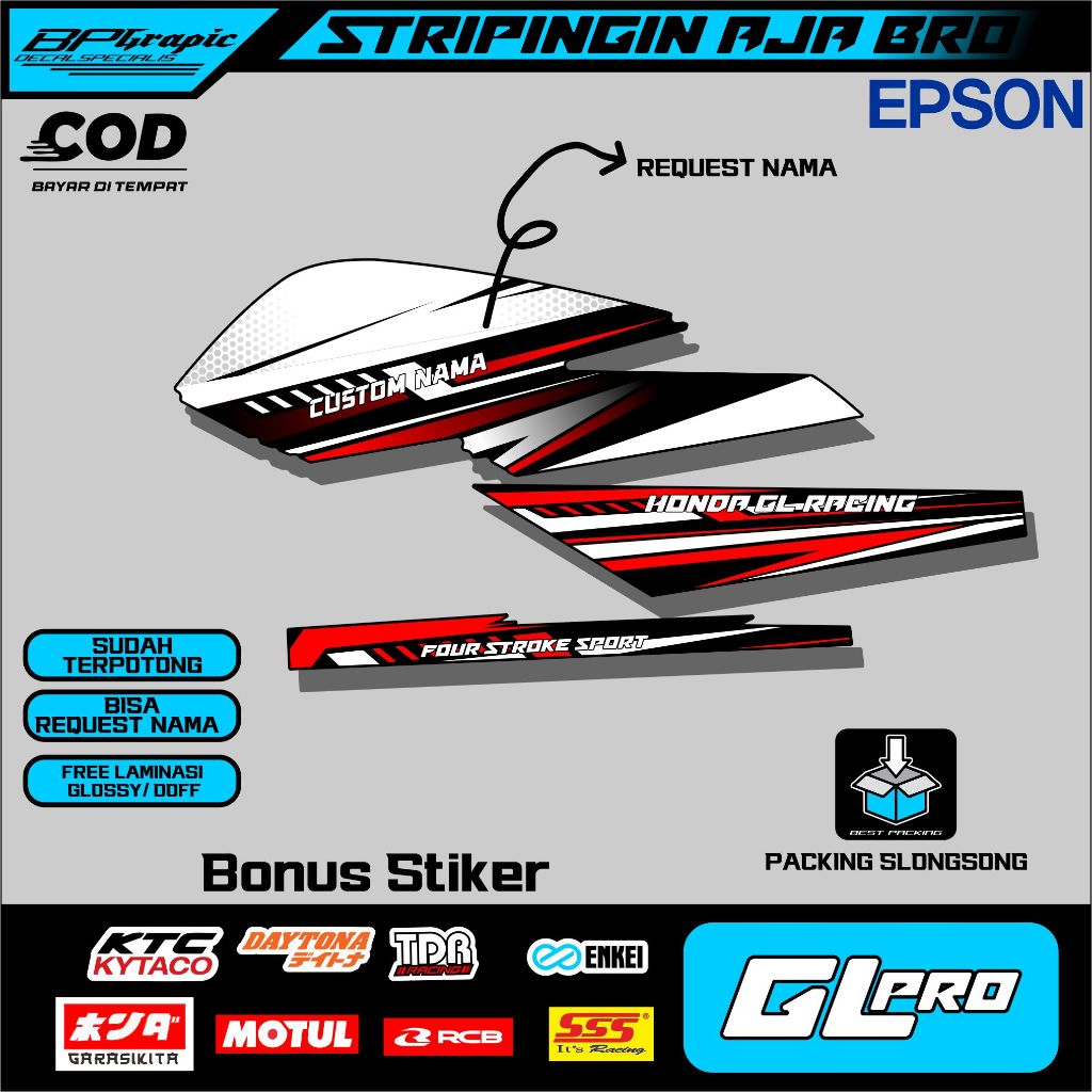 STRIPING STIKER LIST TANGKI GL PRO  SETIKER STIKER STICKER LIST VARIASI STRIPING MOTOR CLASSIC CB BA