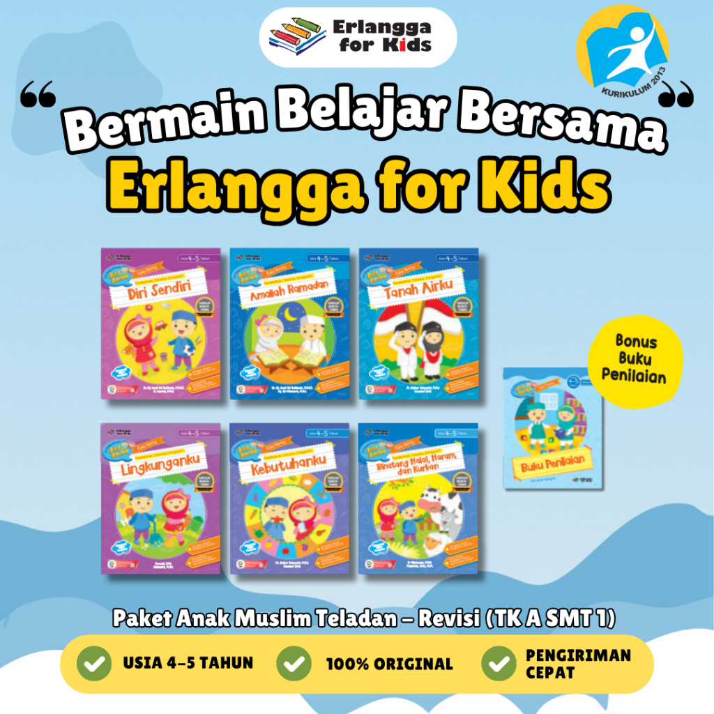 [Erlangga] Paket Buku Tk : Paket SBBAA Tematik - Erlangga For Kids