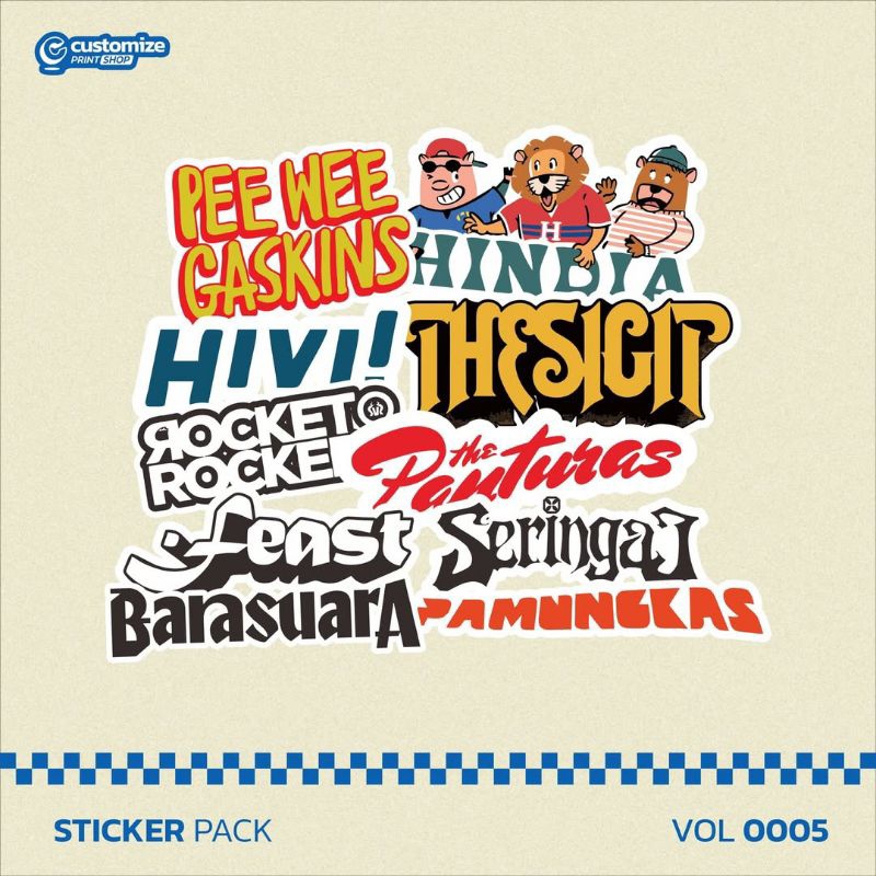 

stiker stiker custom Band lokal volume 5 / 10 pcs