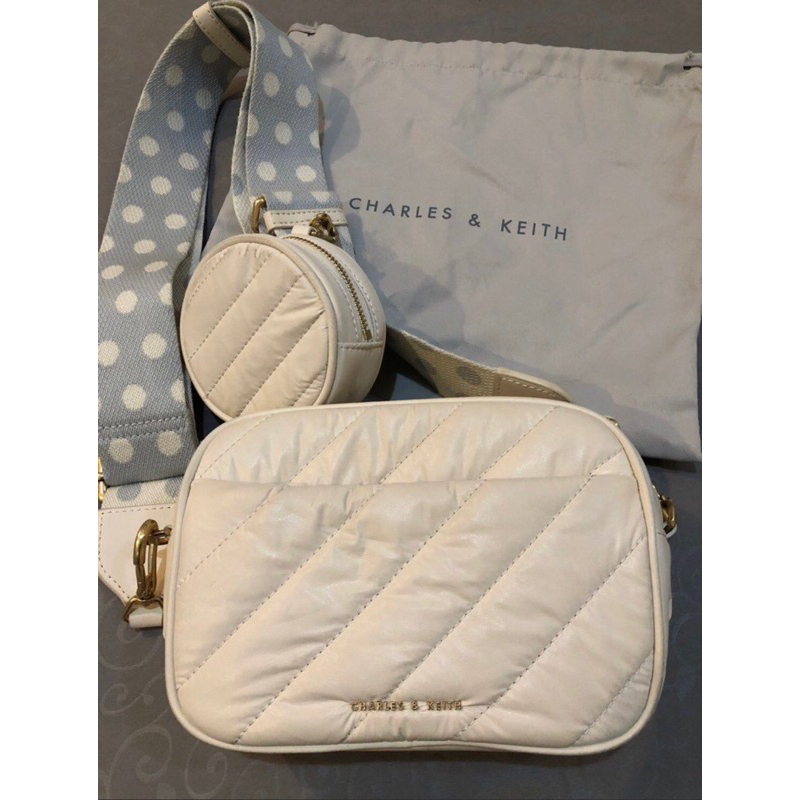 Charles and keith Chailly Panelled Crossbody Bag & Pouch Original