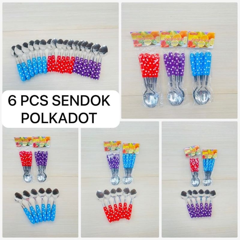 SENDOK POLKADOT ISI 6 PCS