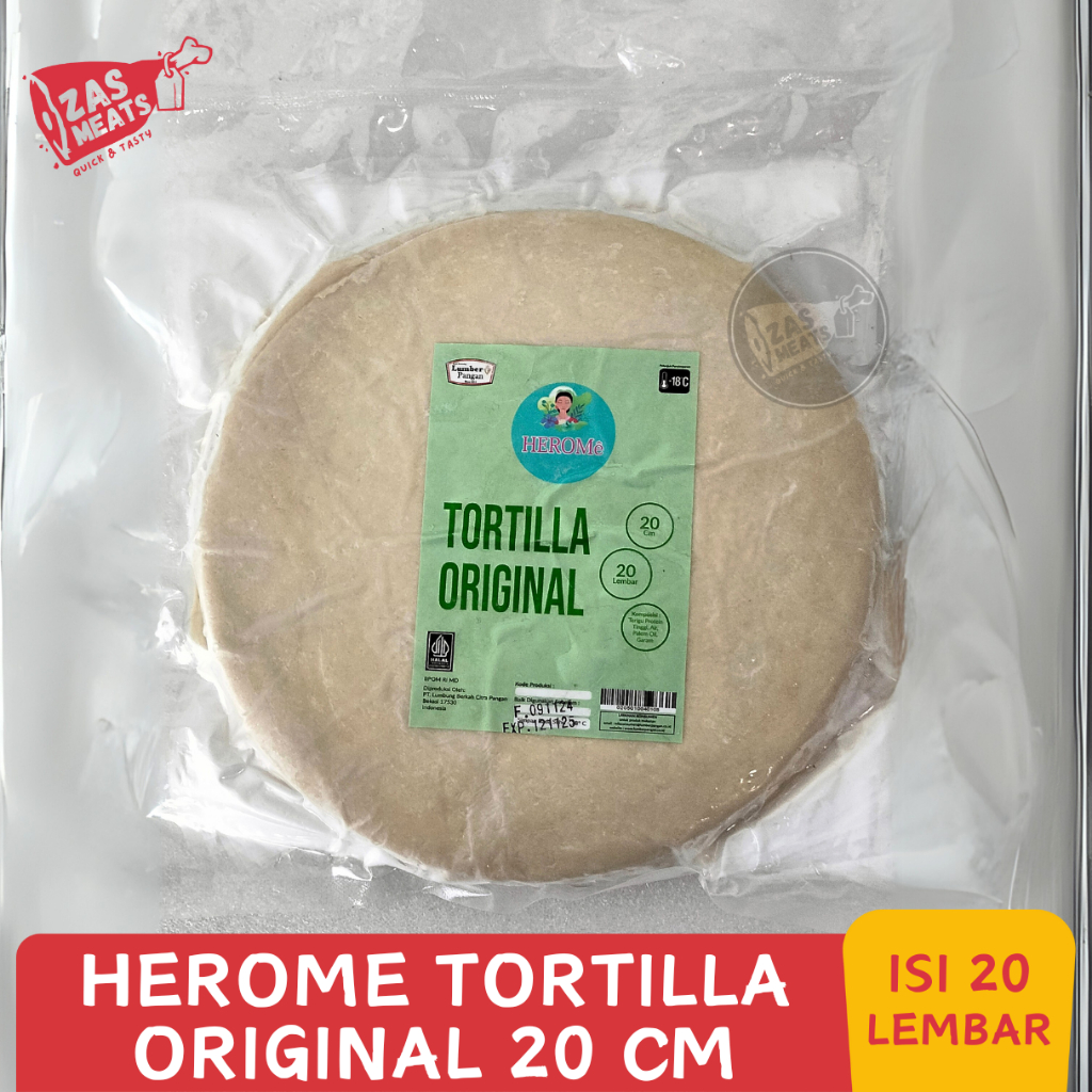 

HEROME TORTILLA ORIGINAL 20cm ISI 20PCS | Tortila Kulit Kebab 20 lembar Ukuran 20 cm | Premium