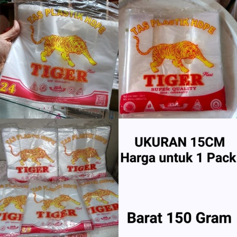 kantong kresek kantong plastik tas plastik bening ukuran 15 Tiger