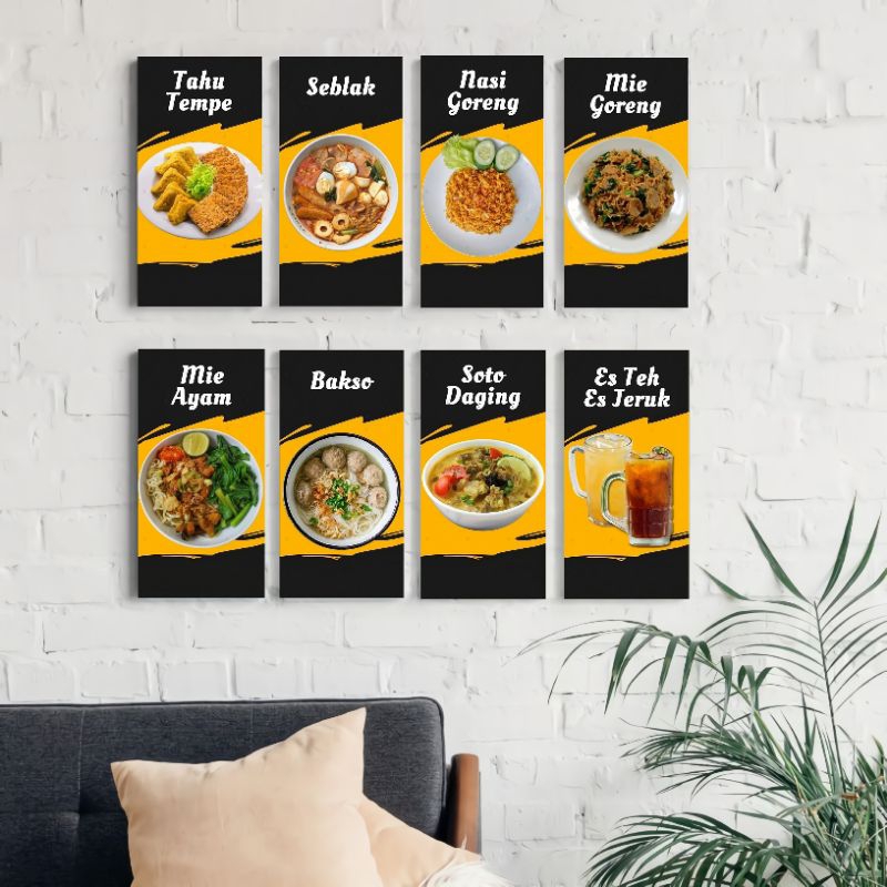 Poster Dinding Menu Makanan Pajangan Rumah Makan Hiasan Warung Walldecor Menu Makanan