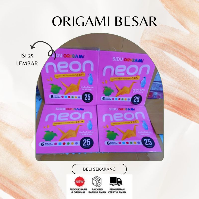 

Kertas Origami Besar 16 x 16 Besar Isi 25 Lembar