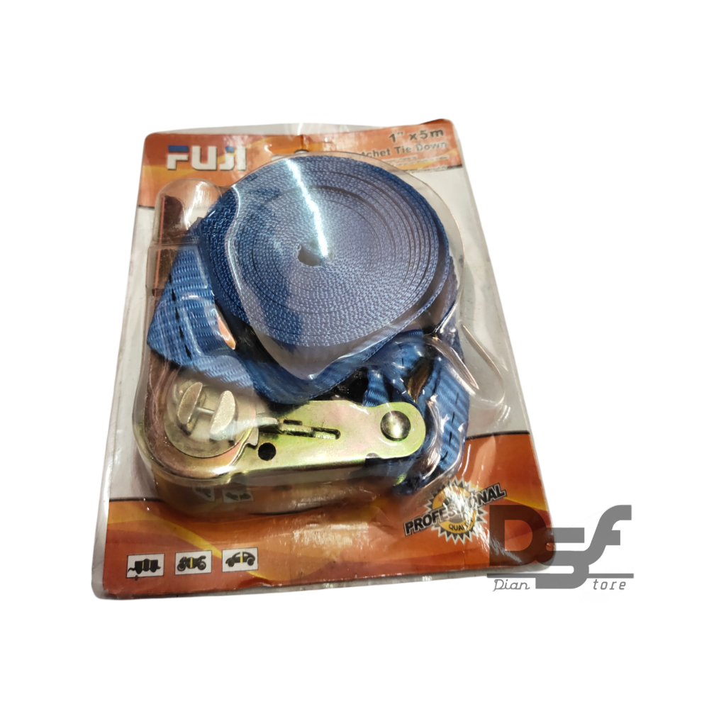 Tali Pengikat Barang Rachet Tie Down 1” x 5m Pengikat barang motor pengikat barang mobil