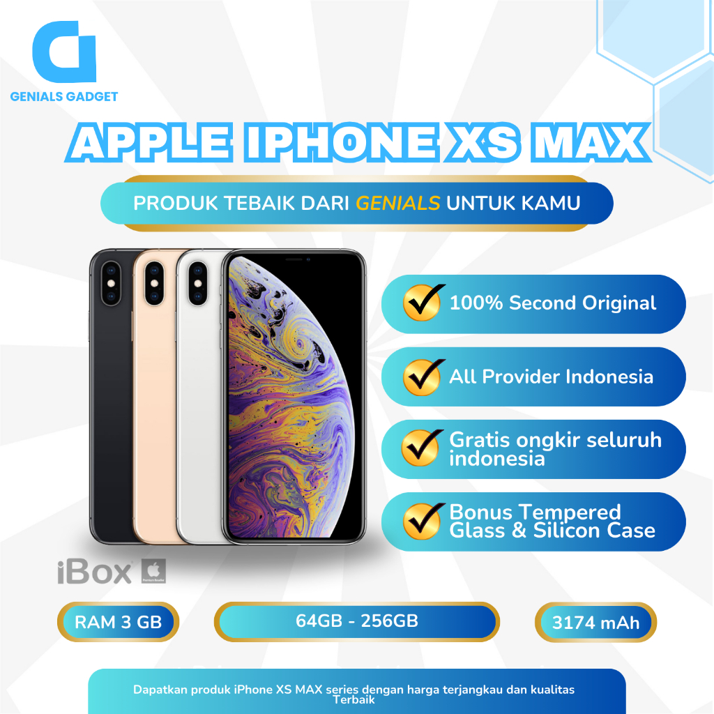 IBOX | Apple iPhone Xs Max 64GB 256GB | Second Original Fullset Resmi