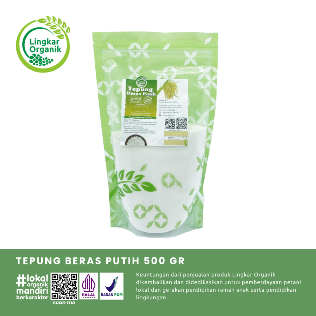 

Lingkar Organik Tepung Beras Putih 500gr - Gluten Free