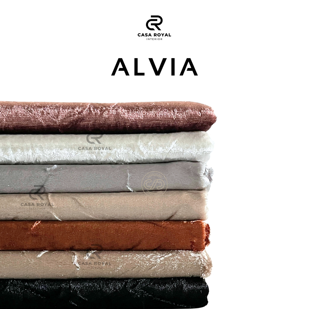 Bahan Kain Sofa Velvet Import – Kain Meteran Polos Crushed Shiny Glossy Premium (ALVIA)