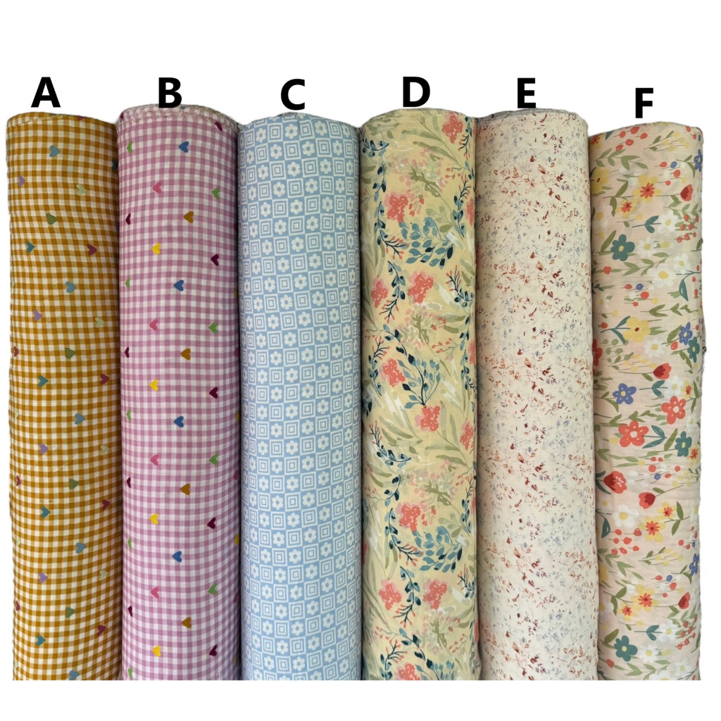 kain katun rayon viscose motif motif bunga cantik love love kotak terbaru best seller