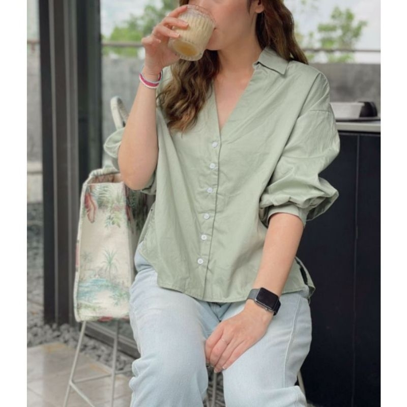 Consennso Poplin Blouse Shirt Kemeja Atasan Wanita Consenso