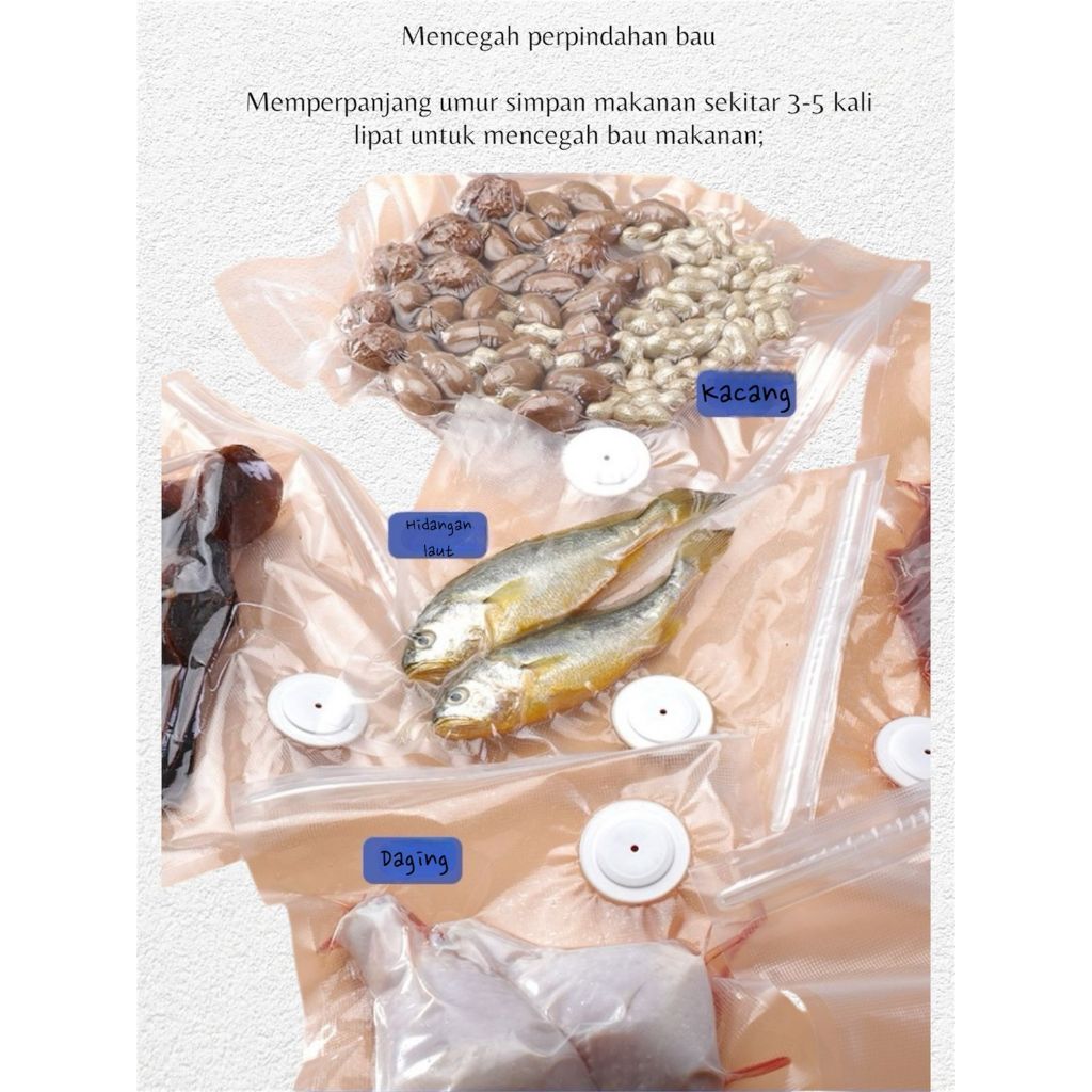 Plastik Vacum /Plastik Vakum 3 Ukuran //Kemasan Plastik Vakum// Plastik Makanan Polos Frozen food