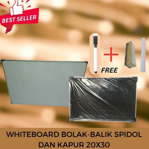 

WHITEBOARD BOLAK BALIK FREE SPIDOL DAN PENGHAPUS 20X30