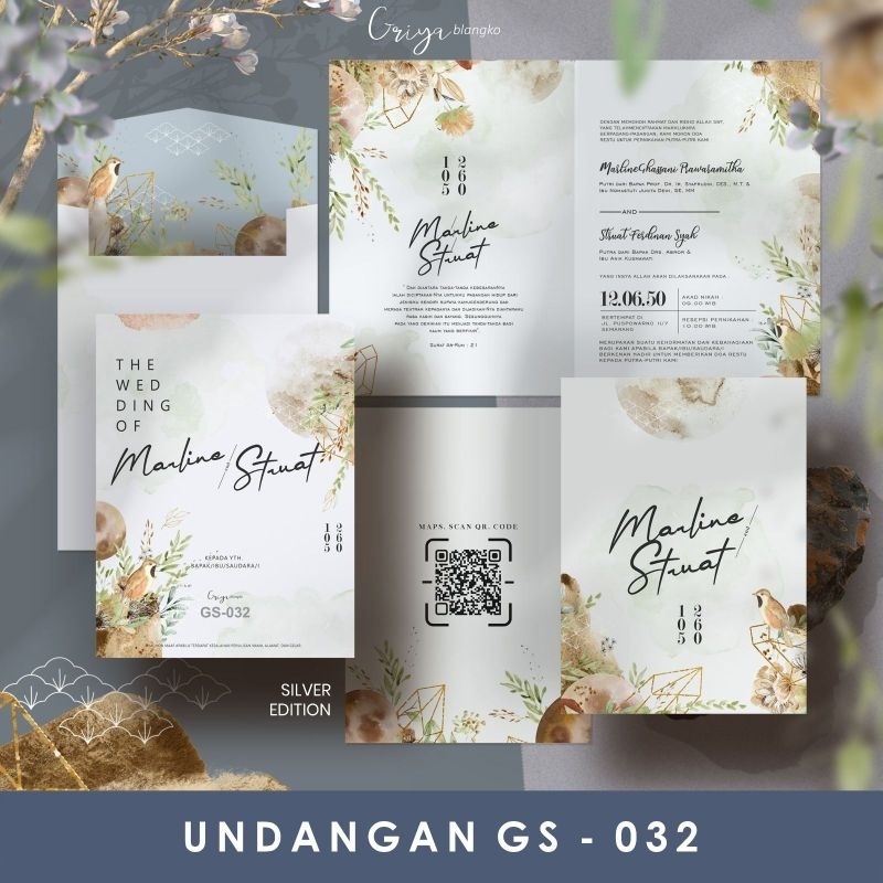 GS 032 | BLANGKO UNDANGAN AMPLOP GRIYA SILVER 032