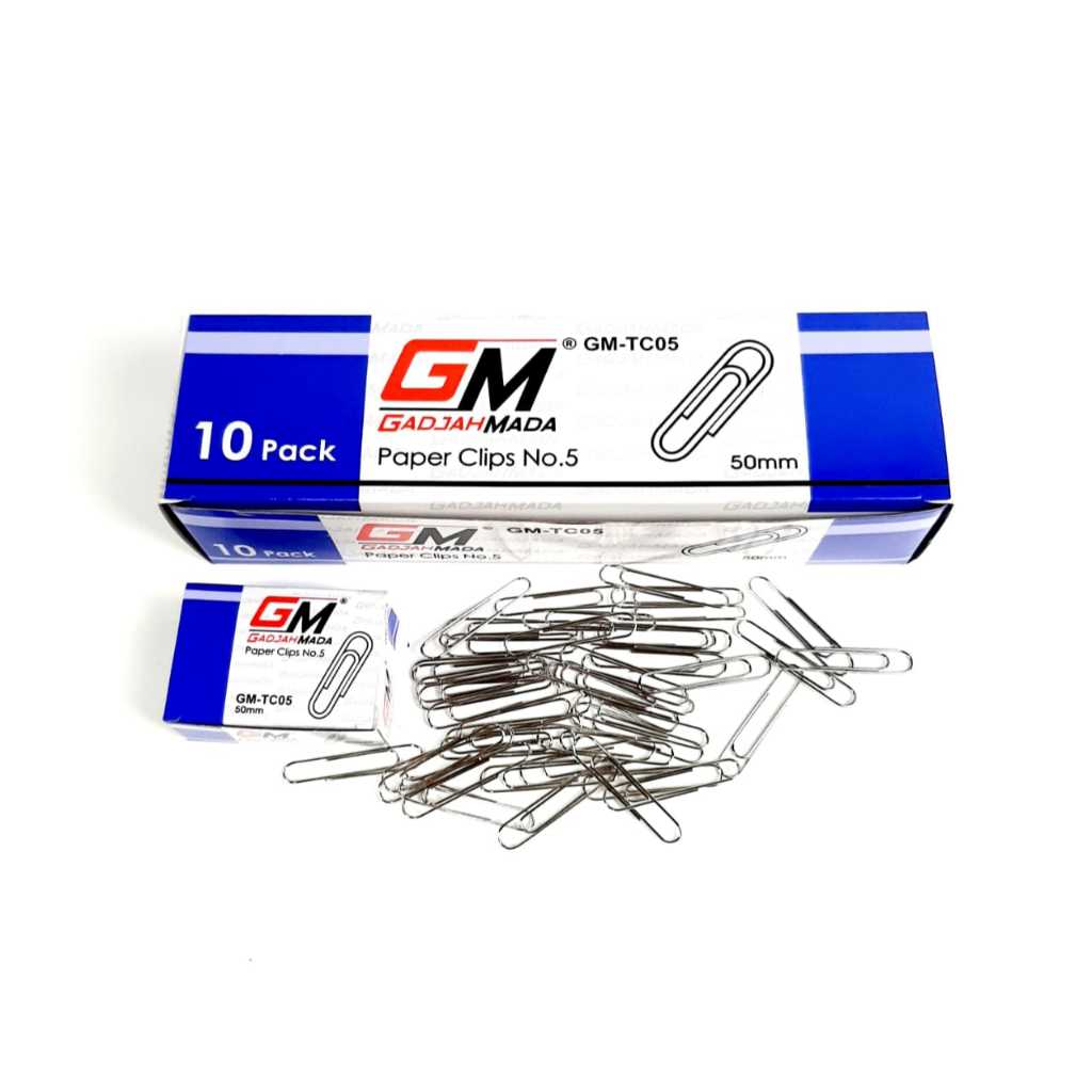 

Harga ( 1Dus/10packs ) Paper Clip Jepitan Kertas NO-5 GADJAH MADA GM-TC05