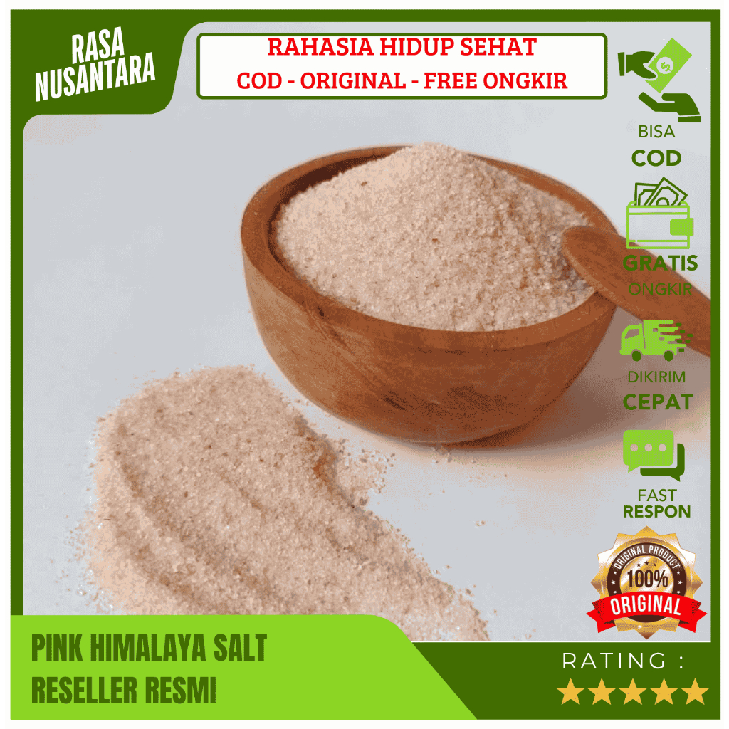 

GARAM HIMALAYA ORIGINAL PINK SALT (FREE ONGKIR) Pink Salt Himalayan 110-350gr Untuk Masak / Garam Himalaya Asli Organik Halus Penyedap Rasa / Garem Premium Pure Super Fine Grade Himlayan Salt Himsalt Organik Bukan Safiya / Garam Himalaya Ruqyah Syekh Ali