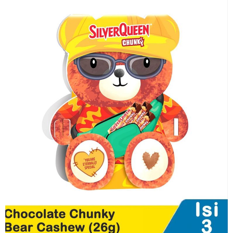 

Silver Queen Valentine Chocolate Chunky Bear Cashew 26g Isi 3