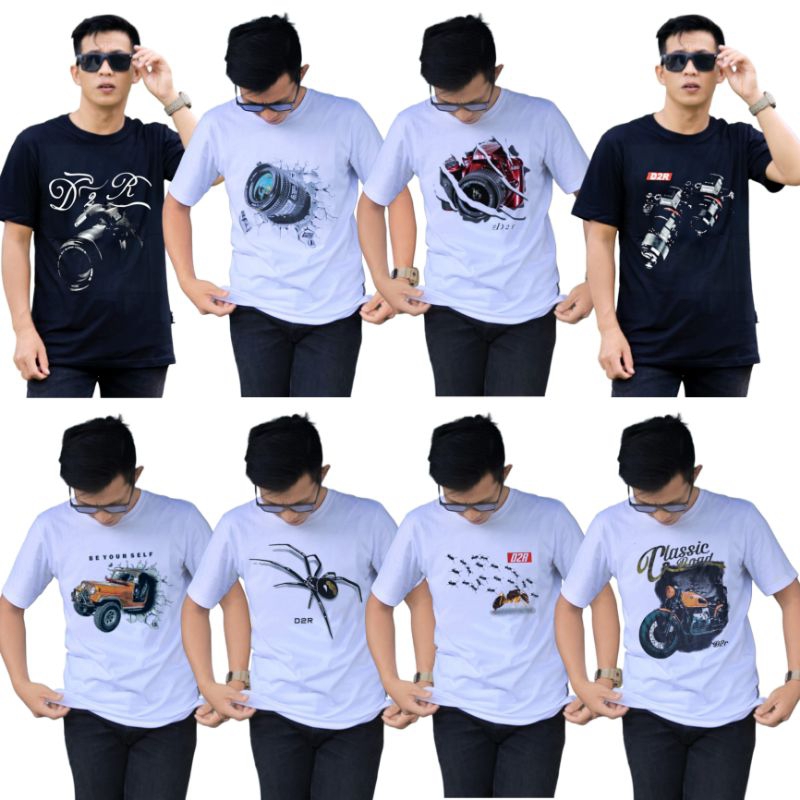 Kaos D2R Distro Original Bahan Tebal Adem Cotton 24s Baju Pria wanita Bandung Unisex murah Keren kek