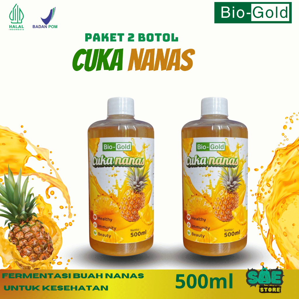 

Cuka Nanas Biogold Turunkan Kadar Gula Darah 100% Cuka Nanas Asli Paket Hemat 3 Botol