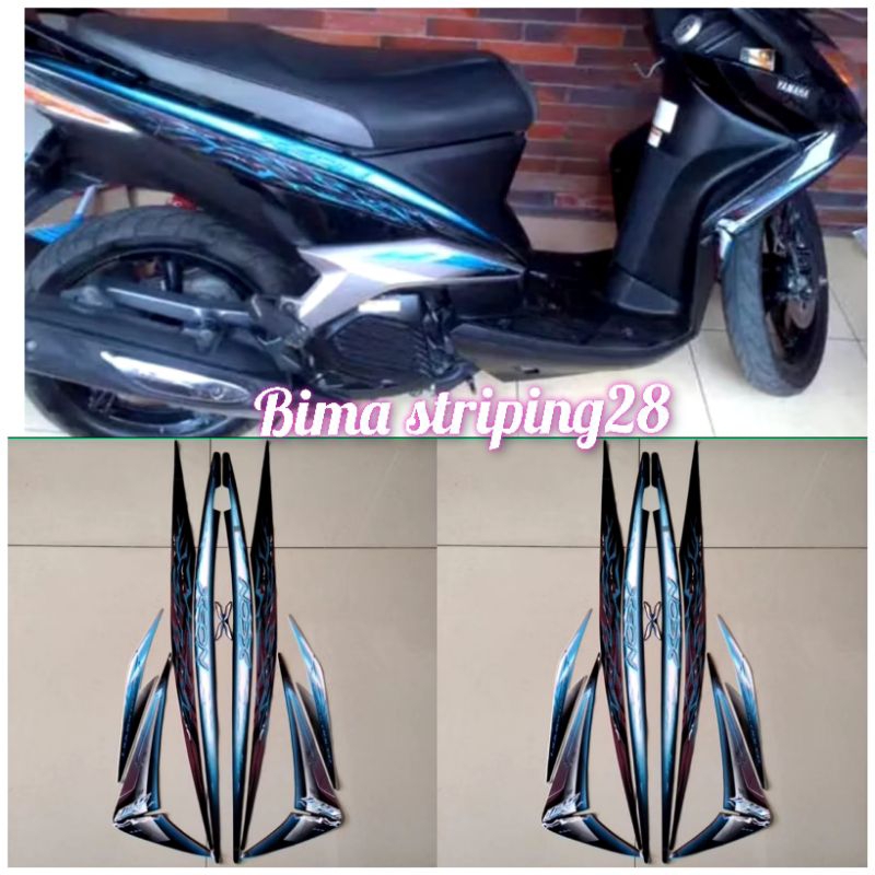 STIKER STRIPING LIS LES POLET BODY MOTOR YAMAHA XEON 2010 2011 KARBU