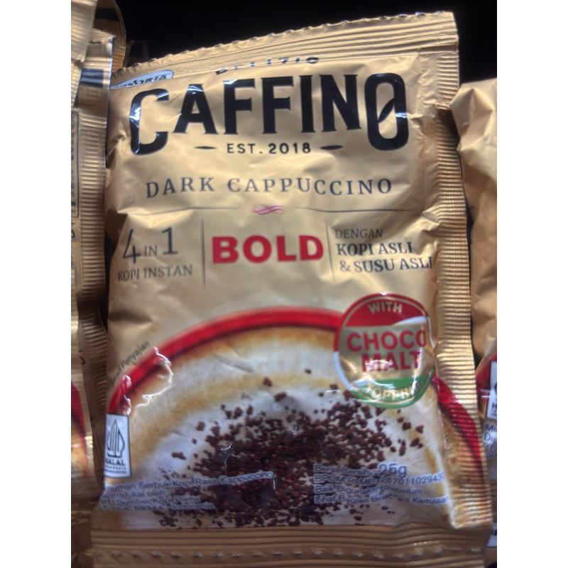 

Caffino Bold Kopi Instant 4 in 1 Dark Cappucino isi 10/renceng