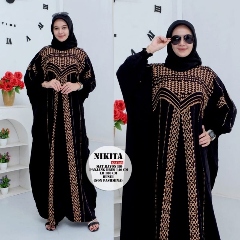 Kaftan Super Jumbo Gamis Muslimah Kekinian Bahan Rayon premium Ld 180 cm Baju Wanita Muslimah modern