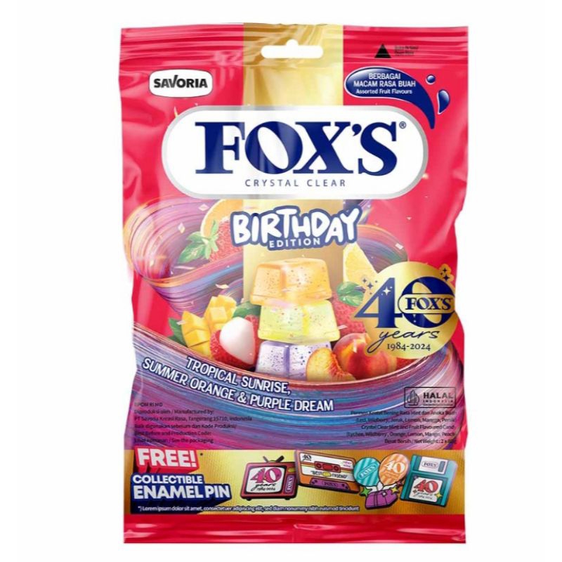 

Fox's Birthday Edition Permen Aneka Rasa Buah 2x80gram.