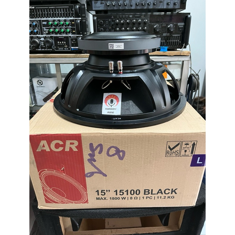 Speaker komponen ACR 15100 black 15in 15inch 15inci vc 3,9inch 1800 watt max ori original