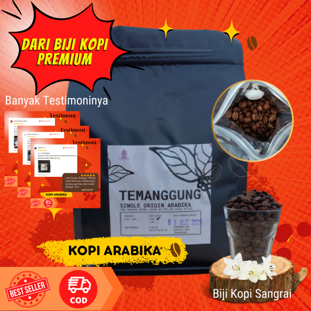 

Arabika Fullwash Temanggung Biji Sangrai Premium Fresh Roasted 500 gram