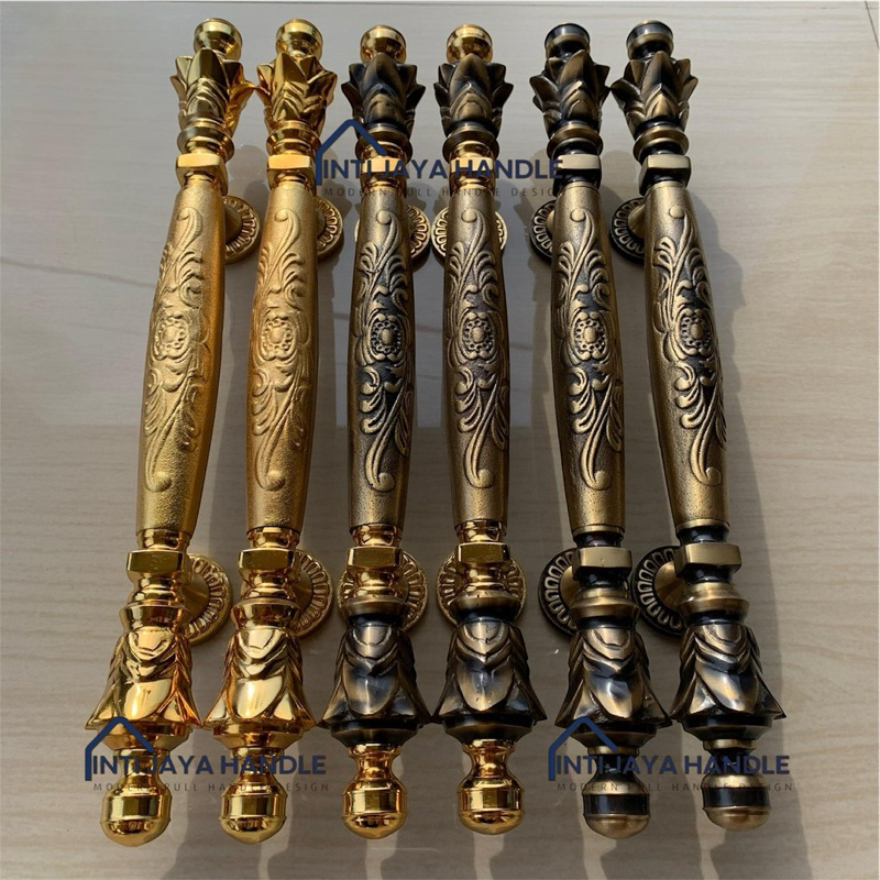 ( Bisa Cod ) Terbaru Handle Kuningan Nanas 45 cm Tarikan Pintu Rumah Kupu Tarung Klasik