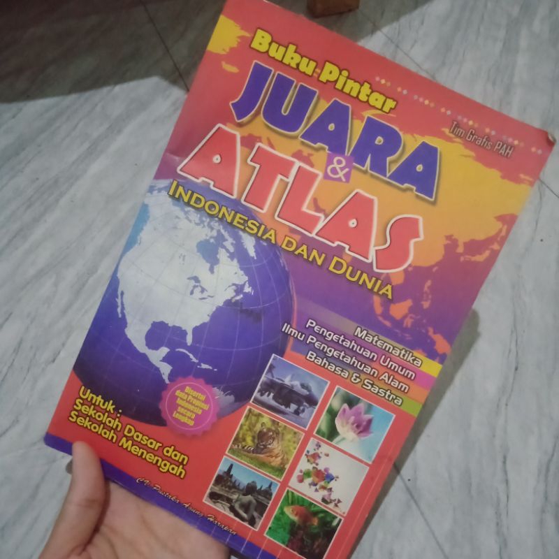 Buku Pintar Juara & Atlas Indonesia dan dunia edisi lama buku bekas preloved pl