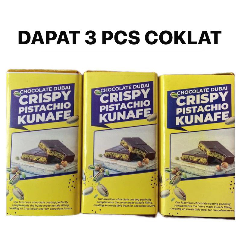 

DAPAT 3 PCS CHOCOLATE DUBAI CRISPY PISTACHIO KUNAFE