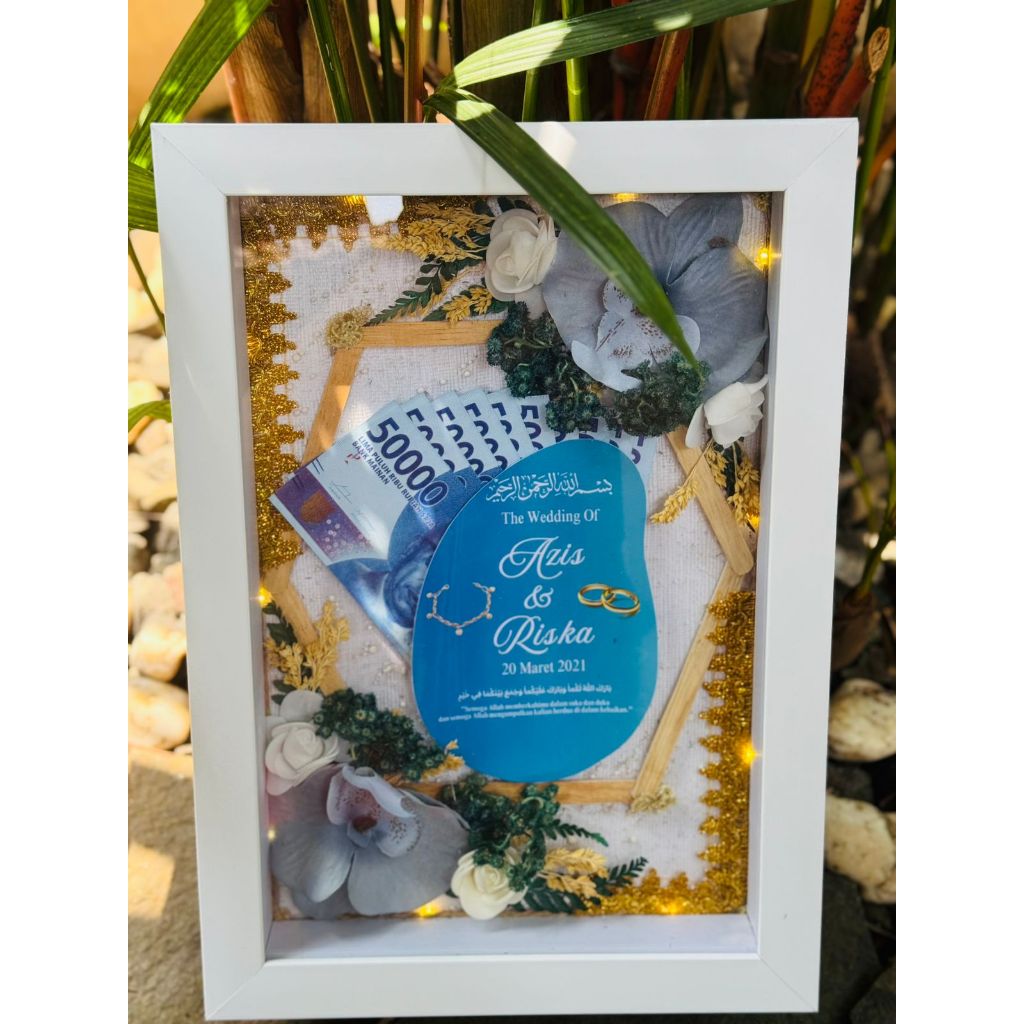 SEHARI JADI  Kado Mahar/Nikahan/Wedding/Walimatul Ursy/JAM/Bingkai 3D Premium/Pigura/35x25/Figura