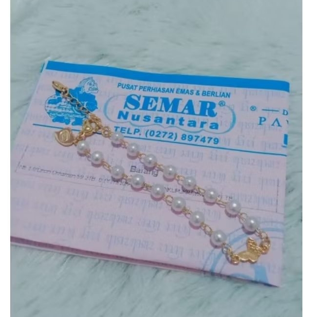 Gelang Tali Mutiara Variasi Emas Kupu 0,2gram Semar Nusantara