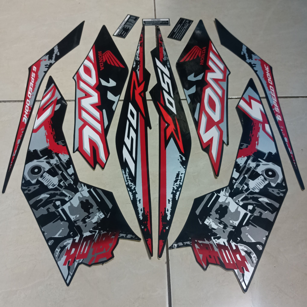 stiker striping honda sonic 150 r 2019 2020 hitam lis body standar berkualitas original