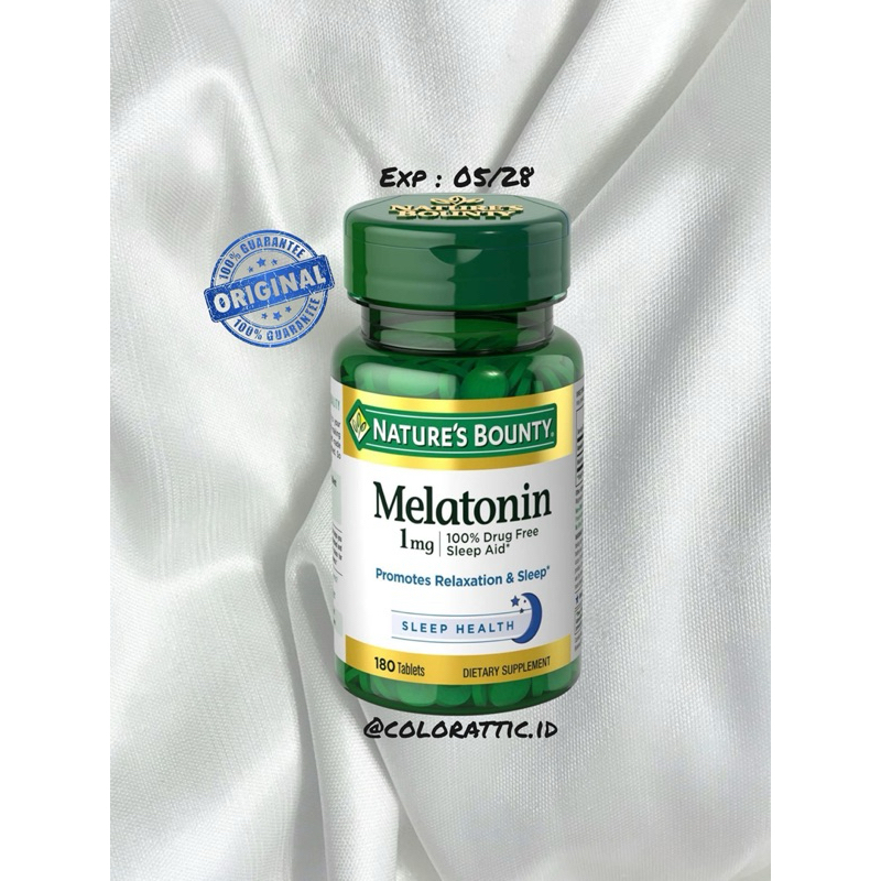 NATURE'S BOUNTY MELATONIN 100 % DRUG FREE SLEEP AID 1 MG