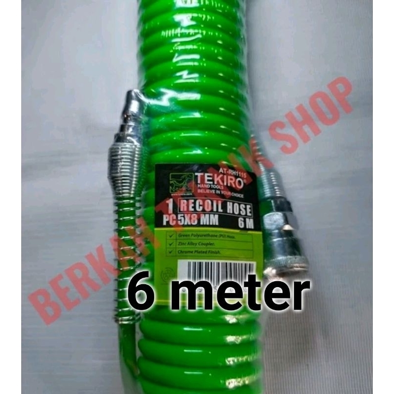 SELANG KOMPRESOR RECOIL 6 meter tekiro inflator air duster tire chuck spray gun cat