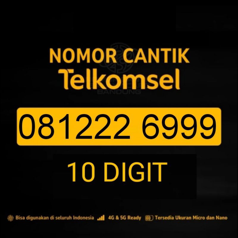 nomor cantik simpati 10 digit ujung triple 999 nomer cantik telkomsel kartu perdana cantik 812226999