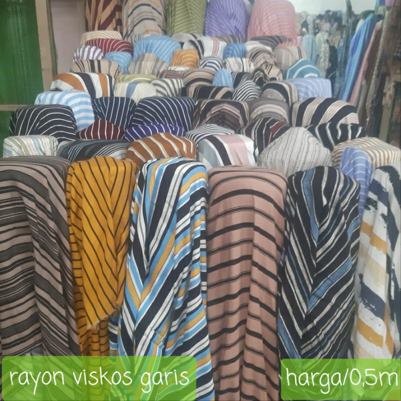 KAIN RAYON VISCOSE MOTIF SALUR - KAIN RAYON MOTIF SALUR HARGA/0,5M