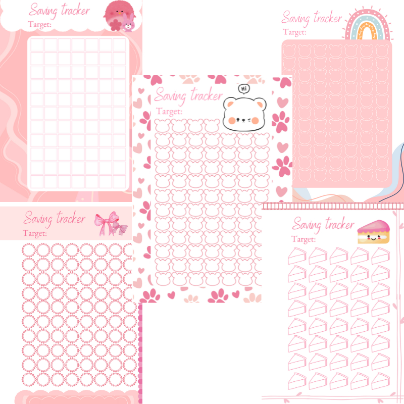

Belajar Menabung isi binder saving challenge tracker A5 A6 campur desain target tentukan sendiri