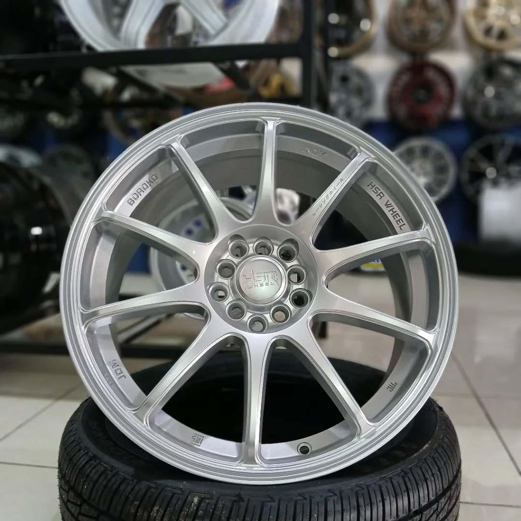 velg mobil sienta ring 16 HSR INDY BOROKO Glossy silver- velg mobil xpander new avanza ring 16